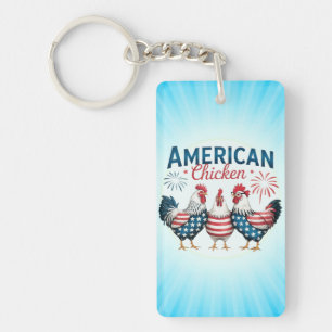 4 juli patriottisch Amerikaanse kip ontwerp Sleutelhanger