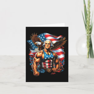 4 juli Patriottisch grappig George Washington juli Kaart