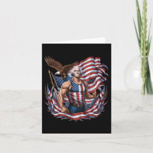 4 juli Patriottisch grappig George Washington juli Kaart