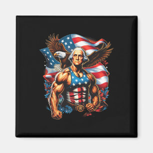4 juli Patriottisch grappig George Washington juli Magneet
