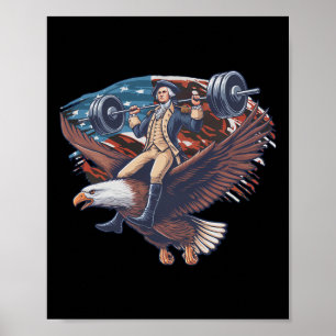 4 juli Patriottisch grappig George Washington juli Poster