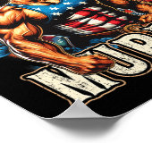 4 juli Patriottisch grappig George Washington juli Poster (Hoek)