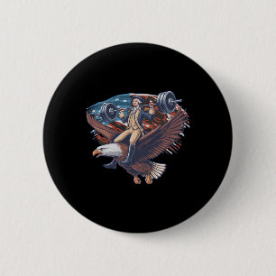 4 juli Patriottisch grappig George Washington juli Ronde Button 5,7 Cm