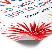 4 juli Patriottisch Rood Wit en Blauw Favors Sign Poster (Hoek)