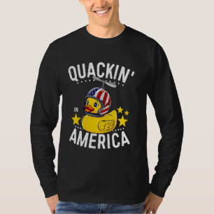 4 juli Patriottisch Rubber Duck T-shirt Quackin' i