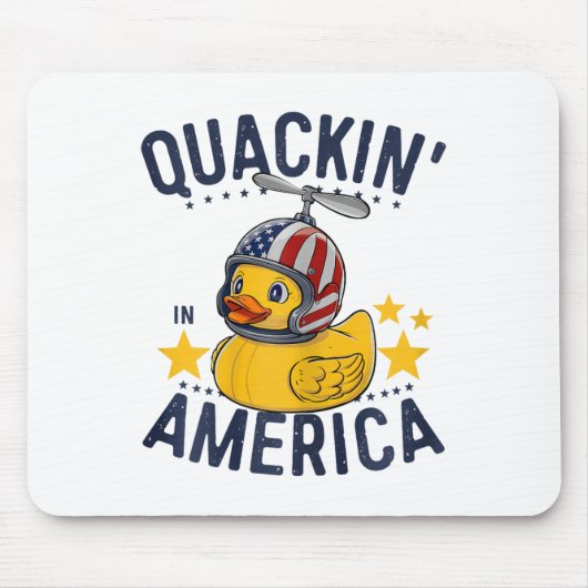4 juli Patriottisch Rubber Duck T-shirt Quackin' I Muismat (Voorkant)