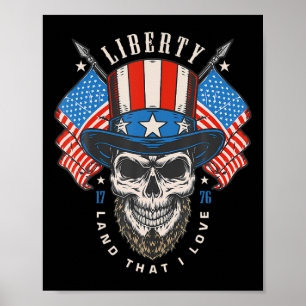 4 juli Patriottisch Shirt Amerikaanse vlag America Poster