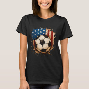 4 juli patriottisch voetbal USA Amerikaanse vlag j T-shirt