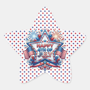 4 juli patriottische 250-jarige verjaardag ster sticker