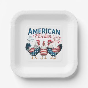 4 juli patriottische Amerikaanse kip-62987 Papieren Bordje