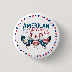 4 juli patriottische Amerikaanse kip-62987 Ronde Button 3,2 Cm