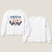 4 juli Patriottische Amerikaanse kip-62987 T-Shi (Voorkant /achterkant)
