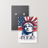 4 juli Patriottische Amerikaanse Pride Button (Voorkant / Achterkant)