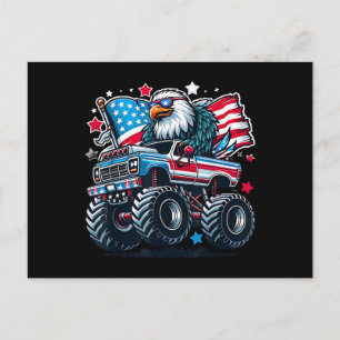 4 juli patriottische Amerikaanse vlag adelaar USA  Feestdagenkaart