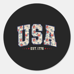 4 juli patriottische Amerikaanse vlag bloemstuk Am Ronde Sticker