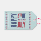 4 juli Patriottische Amerikaanse vlag Cadeaulabel (Voorkant (Horizontaal))
