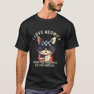 4 juli Patriottische Amerikaanse vlag Ik hou van M T-shirt