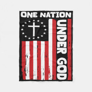 4 juli Patriottische Christelijke Vlag Eén Natie V Fleece Deken