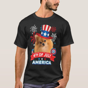 4 juli patriottische dag pommeren Dog Independe T-shirt