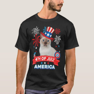 4 juli Patriottische Dag Tonkinese Kat Onafhankeli T-shirt
