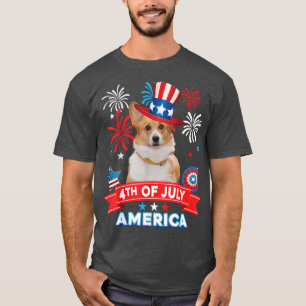 4 juli patriottische dag Welsh Corgi Dog Independe T-shirt