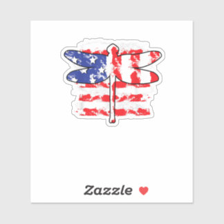 4 juli patriottische dragonfly Amerikaanse vlag Sticker