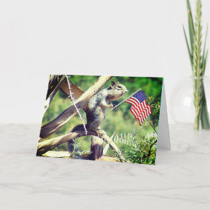 "4 juli!" Patriottische eekhoorn Holiday Kaart