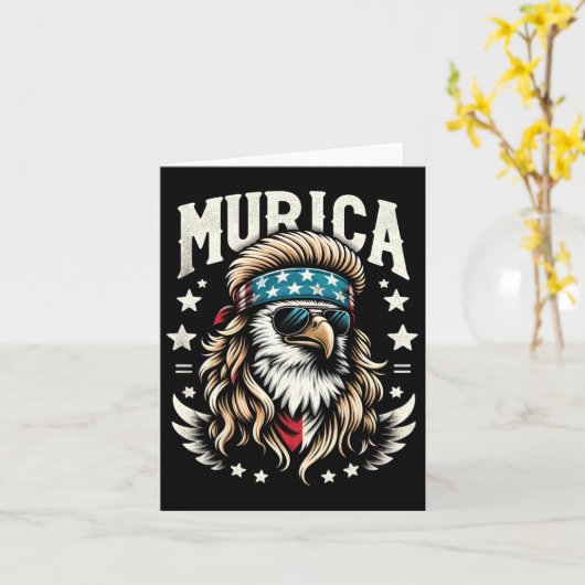 4 juli Patriottische Funny Eagle 4 juli Verenigde Kaart (Gele Bloem)