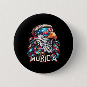 4 juli Patriottische Funny Eagle 4 juli Verenigde Ronde Button 5,7 Cm
