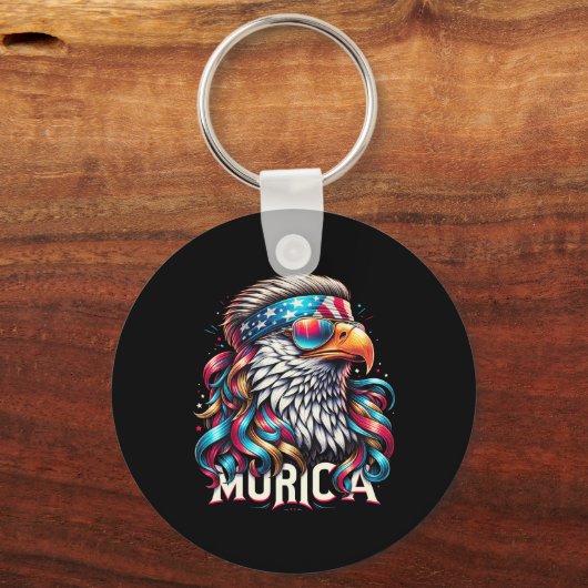 4 juli Patriottische Funny Eagle 4 juli Verenigde  Sleutelhanger (Voorkant)
