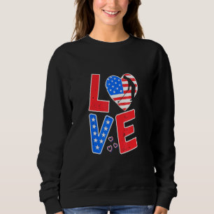4 juli patriottische Golf Love Usa American Flag Trui