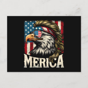 4 juli patriottische grappige adelaar 4 juli USA M Briefkaart