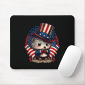 4 juli Patriottische Hedgehog Amerikaanse vlag Muismat (Met muis)