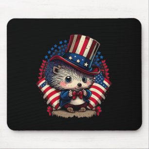 4 juli Patriottische Hedgehog Amerikaanse vlag Muismat