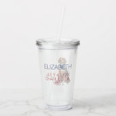 4 juli Patriottische Hond Gepersonaliseerd Acryl Drinkbeker (Achterkant)