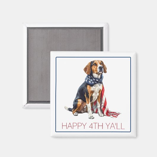 4 juli Patriottische Hond Gepersonaliseerd Magneet (Voorkant / Achterkant)