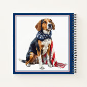 4 juli Patriottische Hond Gepersonaliseerd Notitieboek (Achterkant)