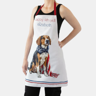 4 juli Patriottische Hond Gepersonaliseerd Schort