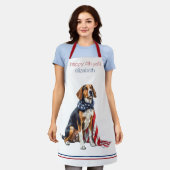 4 juli Patriottische Hond Gepersonaliseerd Schort (Gedragen)