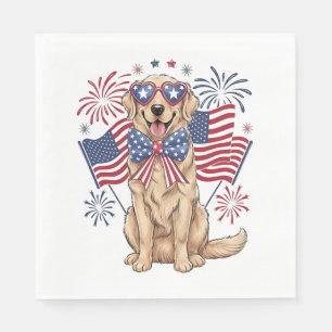 4 juli Patriottische hond Golden Servet