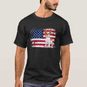 4 juli patriottische hond mam pap amerikaanse vlag t-shirt (Voorkant)