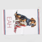 4 juli Patriottische Hond Monogram Golfhanddoek (Horizontaal)