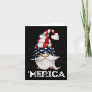 4 juli patriottische kabouter Amerikaanse vlag gek Kaart