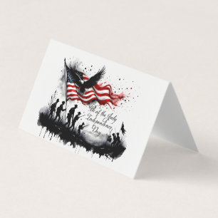 4 juli-patriottische kunst met vlag en soldaten kaart