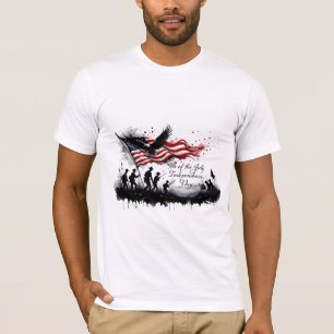 4 juli-patriottische kunst met vlag en soldaten t-shirt