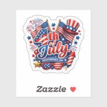 4 juli patriottische onafhankelijkheidsdag sticker