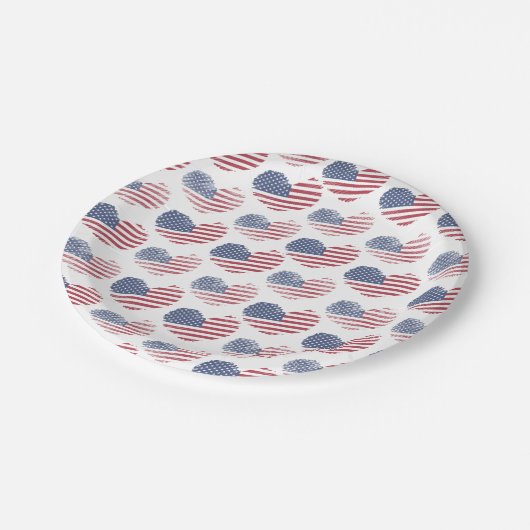 4 juli Patriottische Partij Amerikaanse vlag Papieren Bordje (Gekanteld)