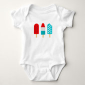4 juli patriottische popsicles Baby Bodysuit (Voorkant)