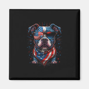 4 juli Patriottische Staffordshire Bull Terrier D Magneet