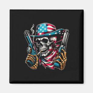 4 juli Patriottische USA skelet schedel US Amerika Magneet